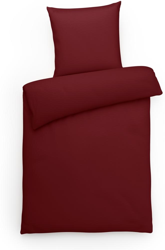 Carpe Sonno Interlock-Jersey Bettwäsche aus 100% Baumwolle , Bordeaux, 155x220 cm +1 Kissenbezug 80x80 cm Bild 1