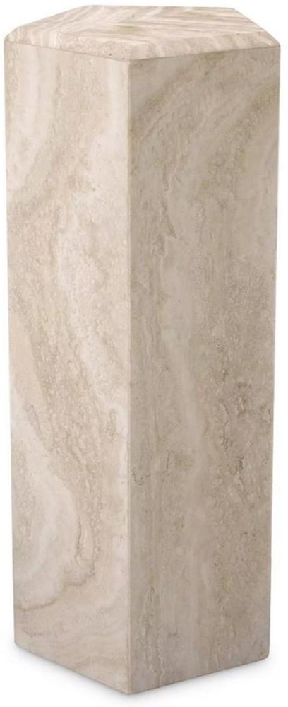 Casa Padrino Luxus Deko Säule 31 x 31 x H. 79,5 cm - 5 Eckige Travertin Naturstein Säule - Pflanzensäule - Wohnzimmer Deko Säule - Hotel Deko Säule - Luxus Möbel - Luxus Qualität Bild 1