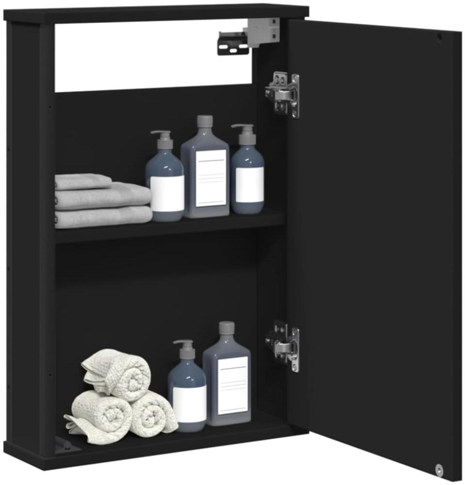 vidaXL Bad-Spiegelschrank Schwarz 42x12x60 cm Holzwerkstoff 842431 Bild 1