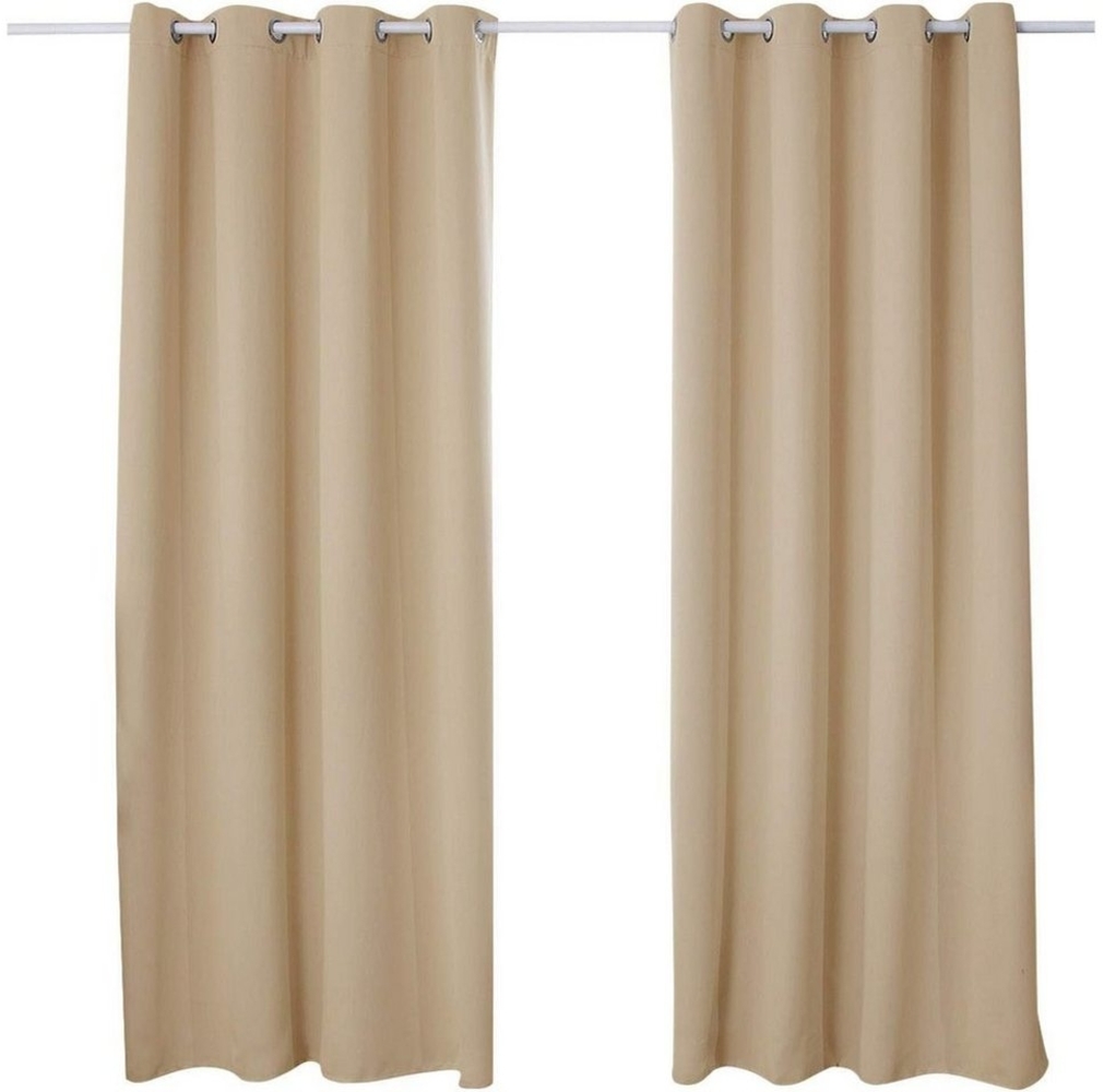 Woltu Verdunkelungsvorhang, Ösen, blickdicht, 2er Set Vorhang Blickdicht Thermovorhang 250g/m² Bild 1