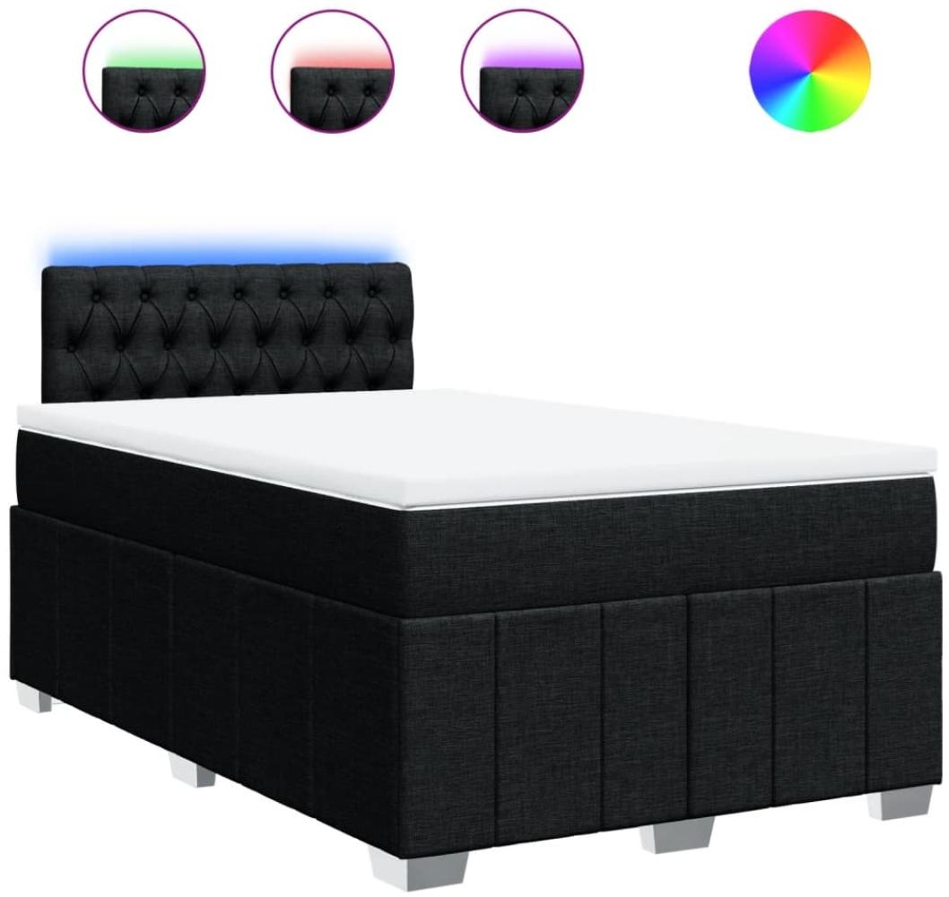 vidaXL Boxspringbett mit Matratze Schwarz 120x200 cm Stoff 3289344 Bild 1