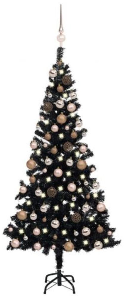 vidaXL Künstlicher Weihnachtsbaum Beleuchtung & Kugeln Schwarz 120 cm 3077588 Bild 1