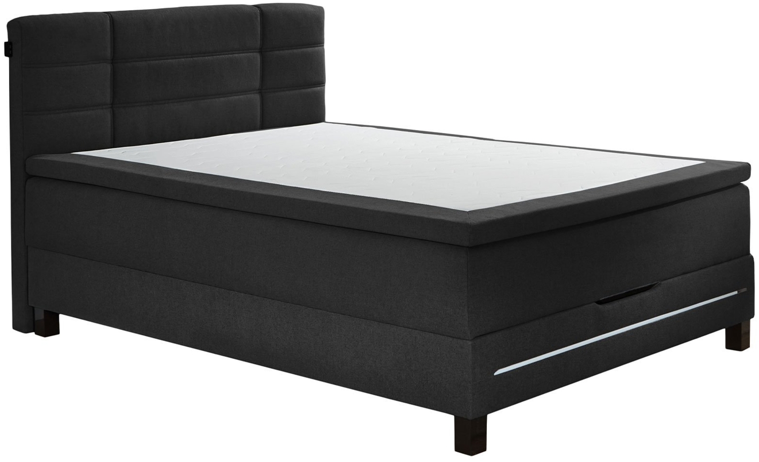 Boxspringbett Jogi / Jefferson BX2260, Stoff, Schwarz, 140 x 107 x 211 cm Bild 1