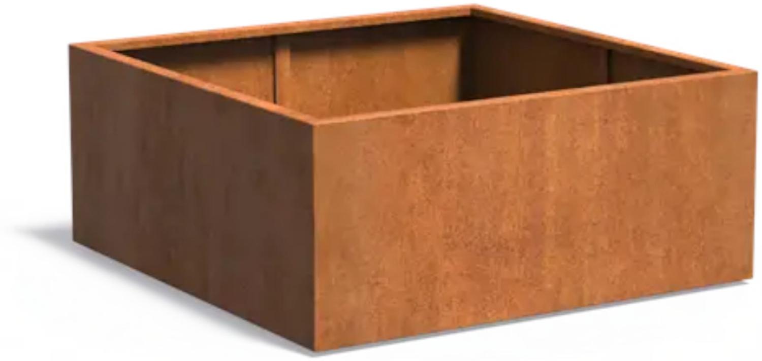 Adezz Pflanzgefäß Carrez Standard Quadrat aus Corten-Stahl Pflanzkübel Größe 140x140x60 cm Bild 1