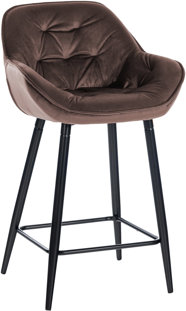 CLP Barhocker Gibson Samt, Sitzhöhe 76 cm,braun Bild 1
