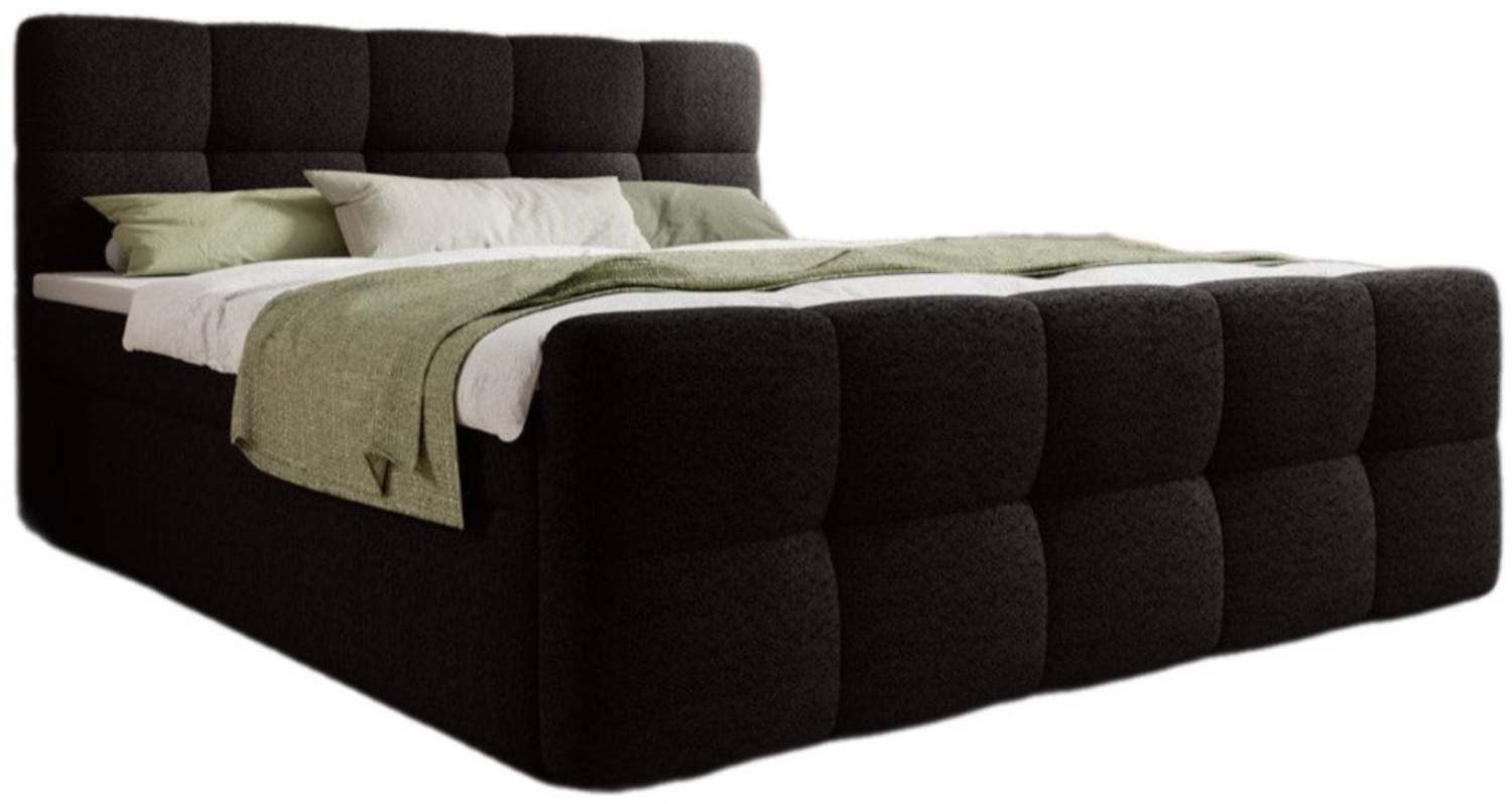 Luxusbetten24 Boxspringbett Cozy Bouclé, inklusive PU-Schaum Topper Bild 1