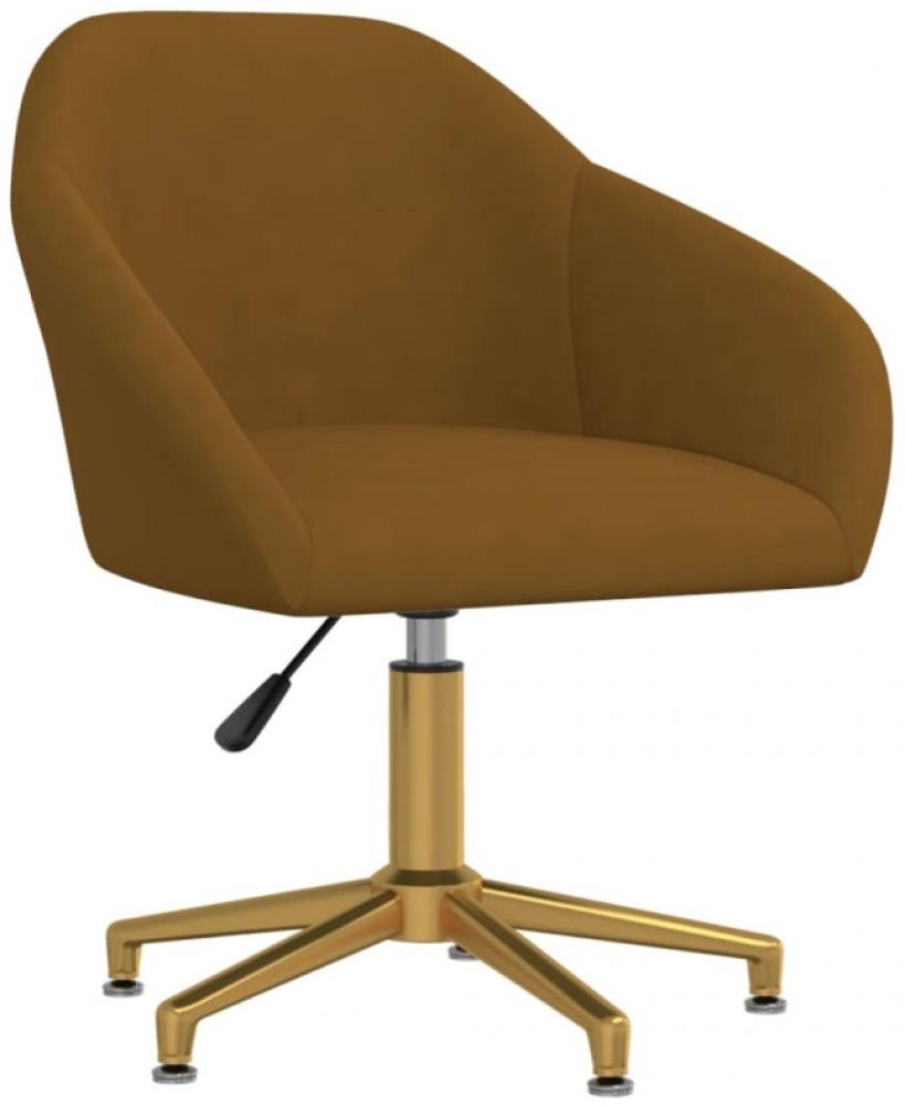 vidaXL Esszimmerstuhl Drehbar Braun Samt, Drehbar [330597] Bild 1