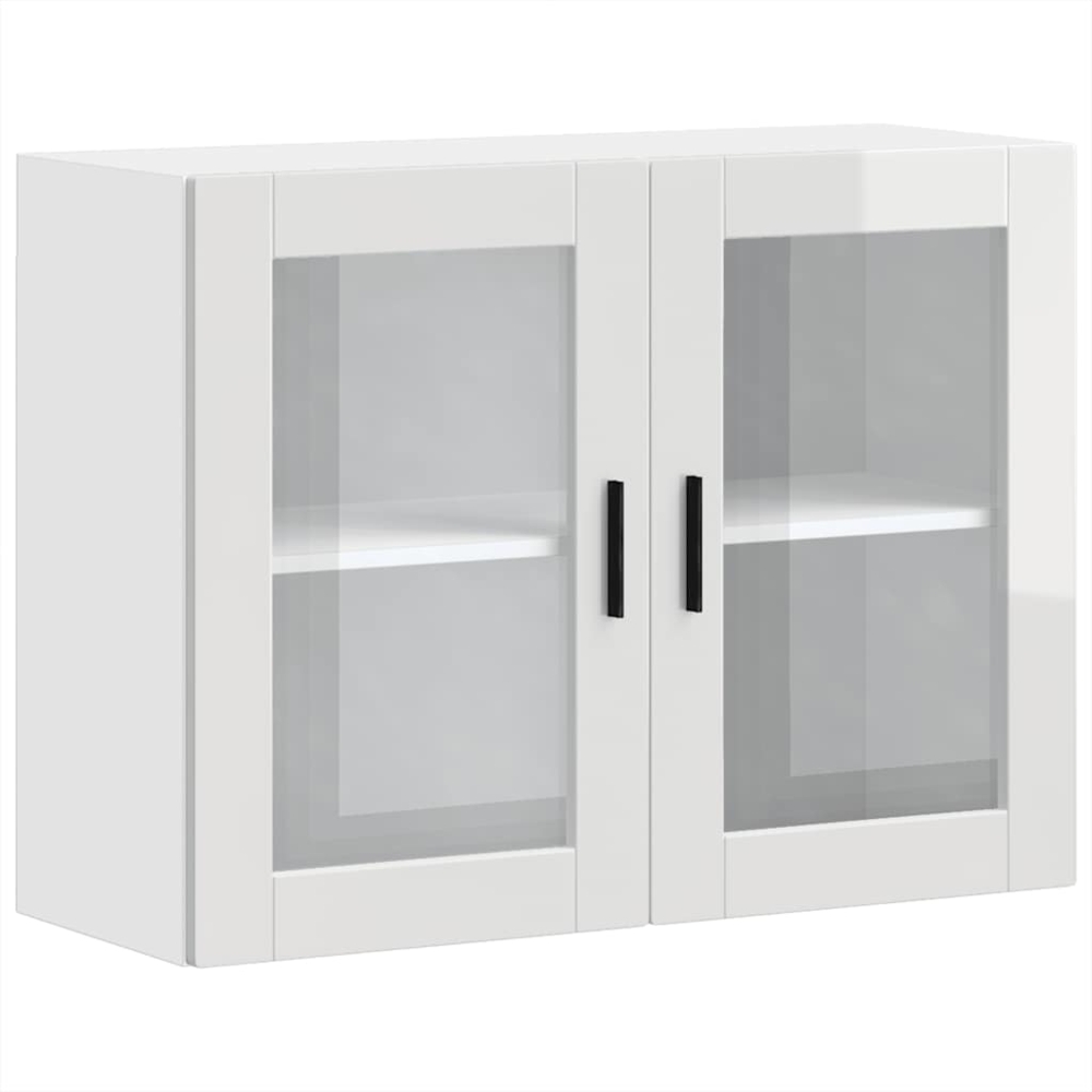 vidaXL Küchen-Hängeschrank mit Glastür Porto Hochglanz-Weiß 854089 Bild 1