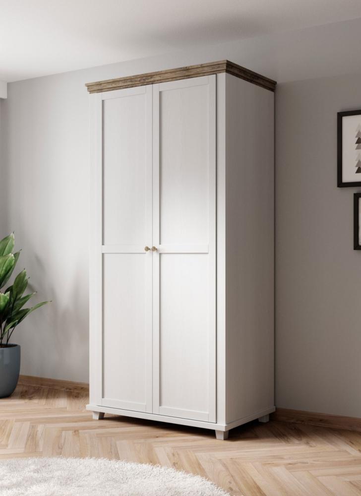 Kleiderschrank "Evora" Drehtürenschrank 108cm Abisko Ash Eiche Lefkas Bild 1