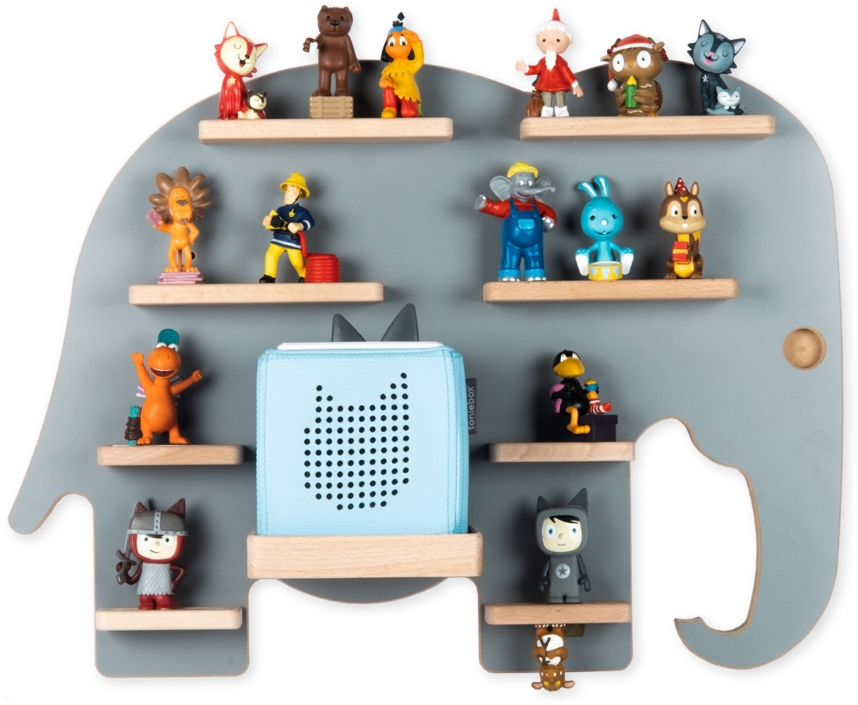 Boarti 'Elefant' Tonies-Regal, grau, mit Platz für ca. 38 Figuren und Toniebox Bild 1