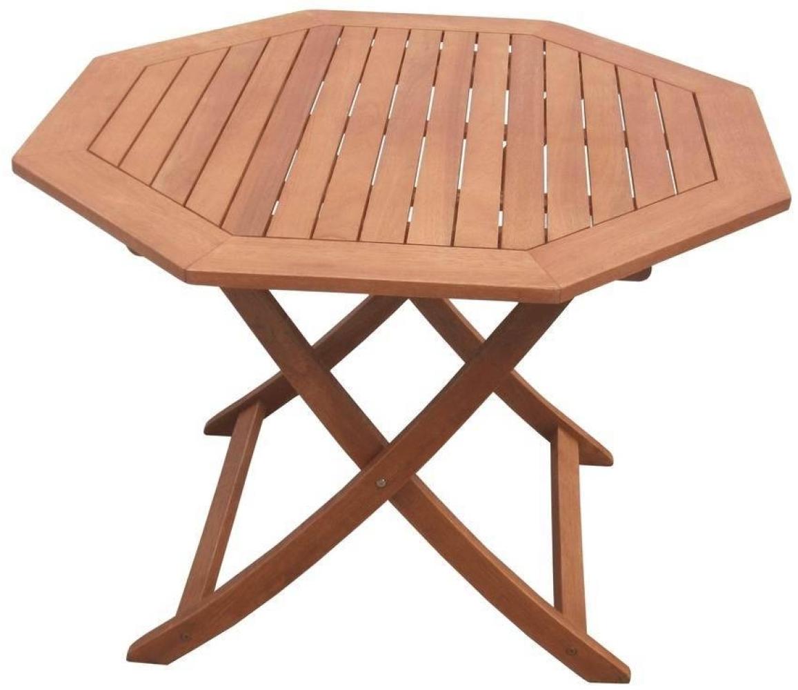 YOURSOL Balkontisch klappbar Ø 110 cm, achteckig, Eukalyptusholz, kleiner Gartentisch, Klapptisch Bild 1