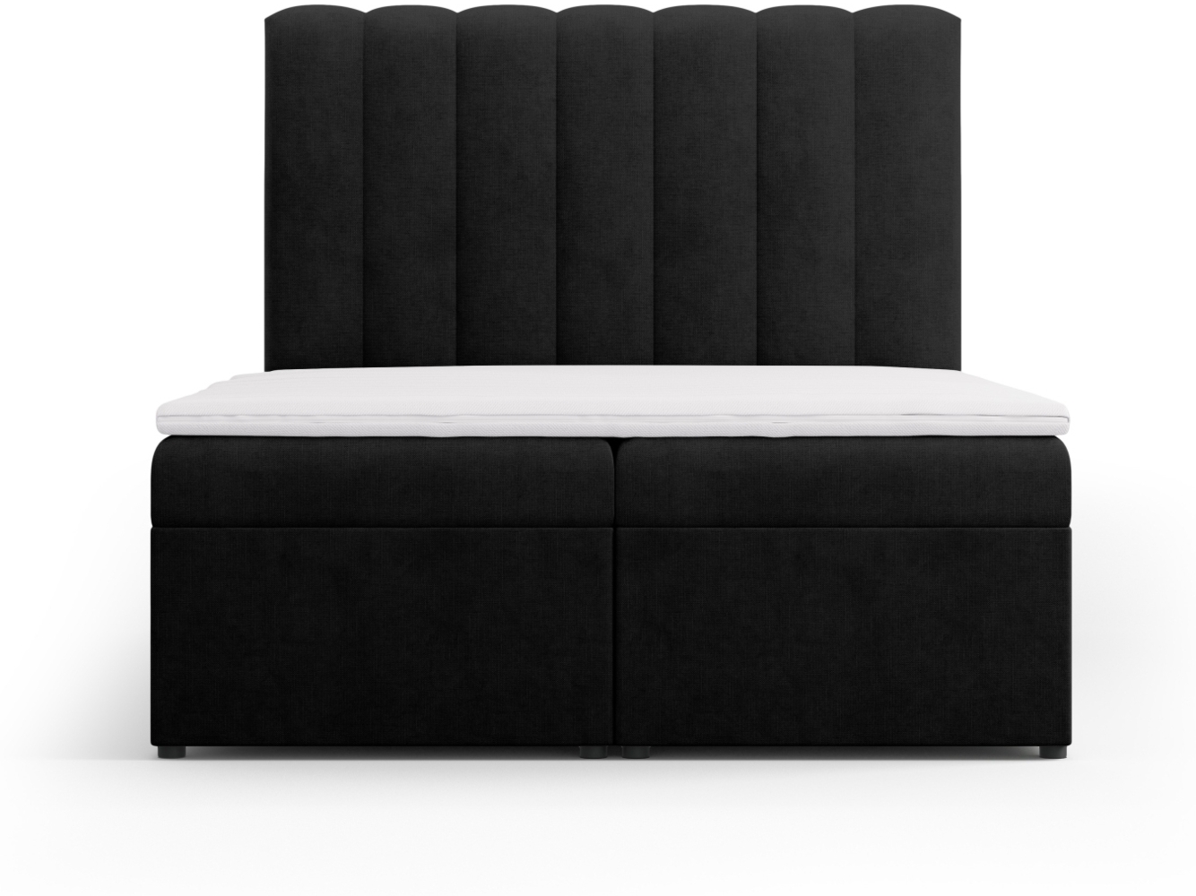 Micadoni Boxspringbett Kelp Strukturierter Stoff Schwarz 140x200 Bild 1