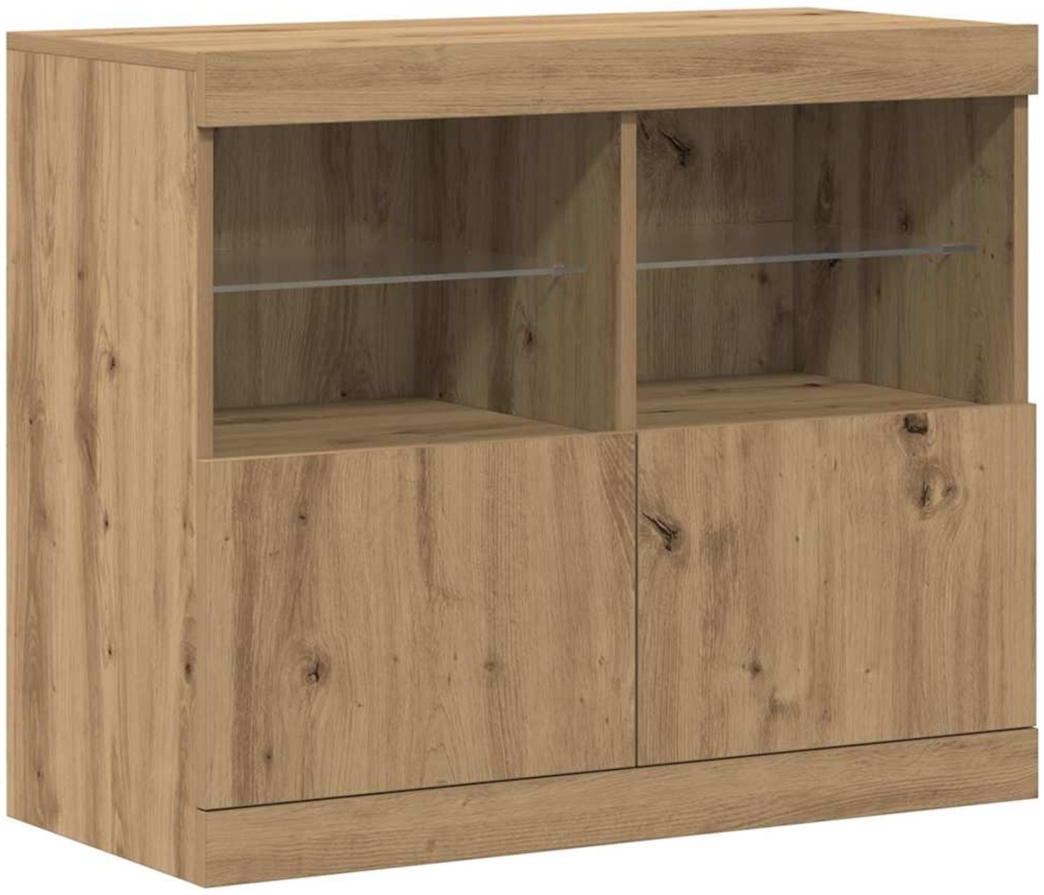 vidaXL LED-Sideboard Braun 81 x 37 x 66,5 cm Holzwerkstoff 863031 Bild 1