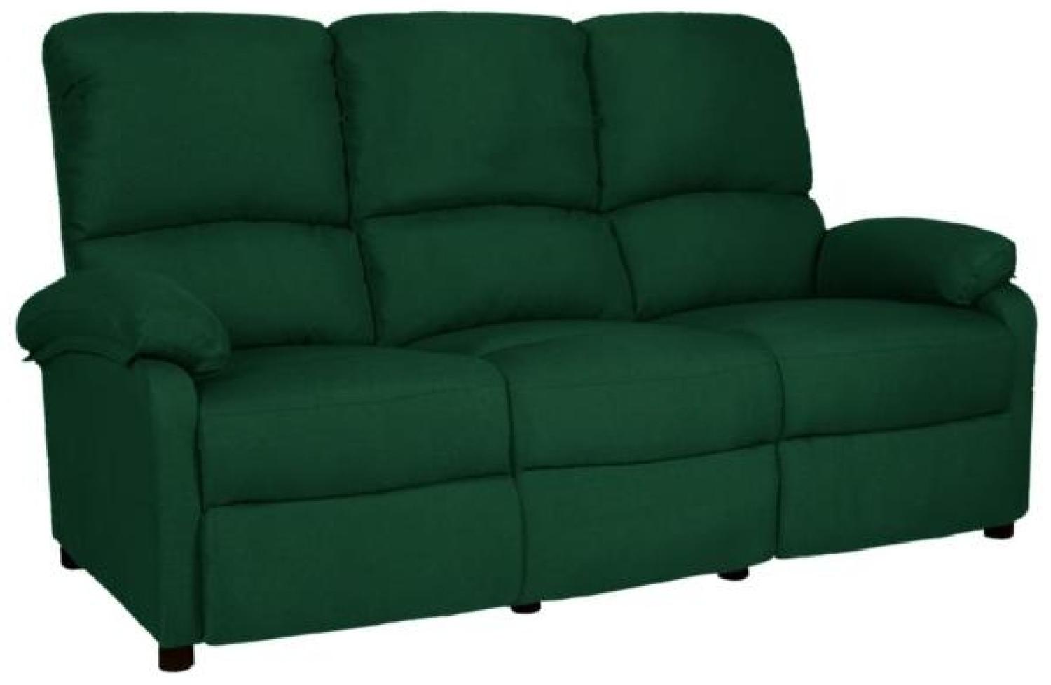 vidaXL 3-Sitzer-Sofa Verstellbar Dunkelgrün Stoff Bild 1