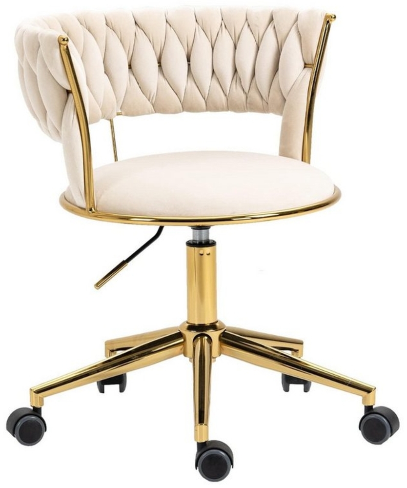 AUKWIK Drehstuhl Bürostuhl/Esszimmerstuhl/Polsterstuhl/Besucherstuhl/Schreibtischstuhl (schwarzem Gestell, 360° drehbar, ergonomisch, höhenverstellbar), schöne, niedliche Elegant Samt Bild 1