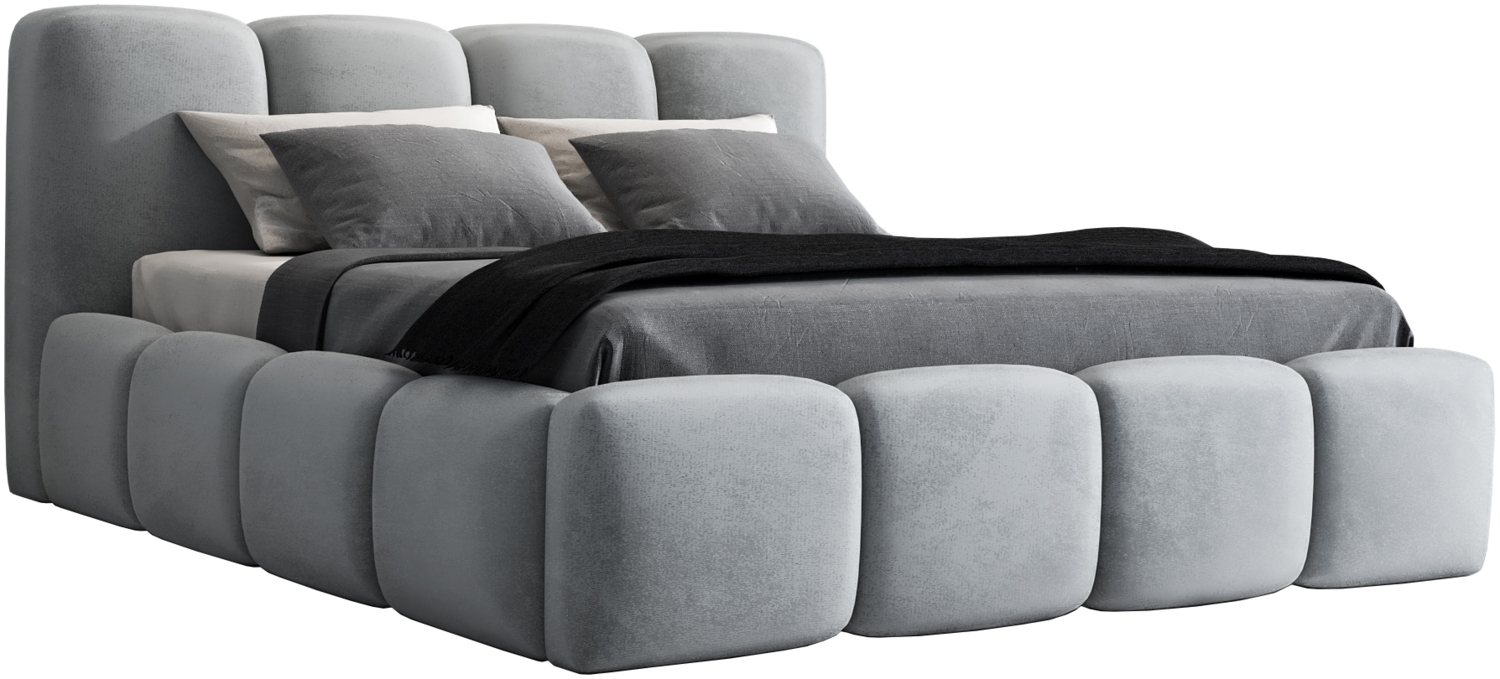 Polsterbett DONA 90x200 mit Matratze, Bettkasten und Lattenrost. Farbe: Silber 15 Bild 1