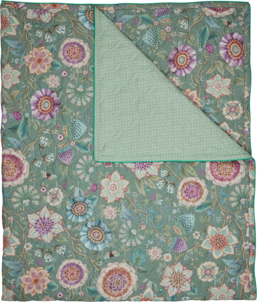 PiP Studio Tagesdecke Viva Las Flores Green 180 x 260 cm Bild 1