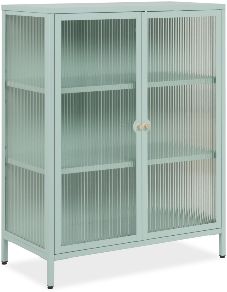 Vitrine >Milton< in mintgrün, Stahl - 80x101,5x40cm (BxHxT) Bild 1