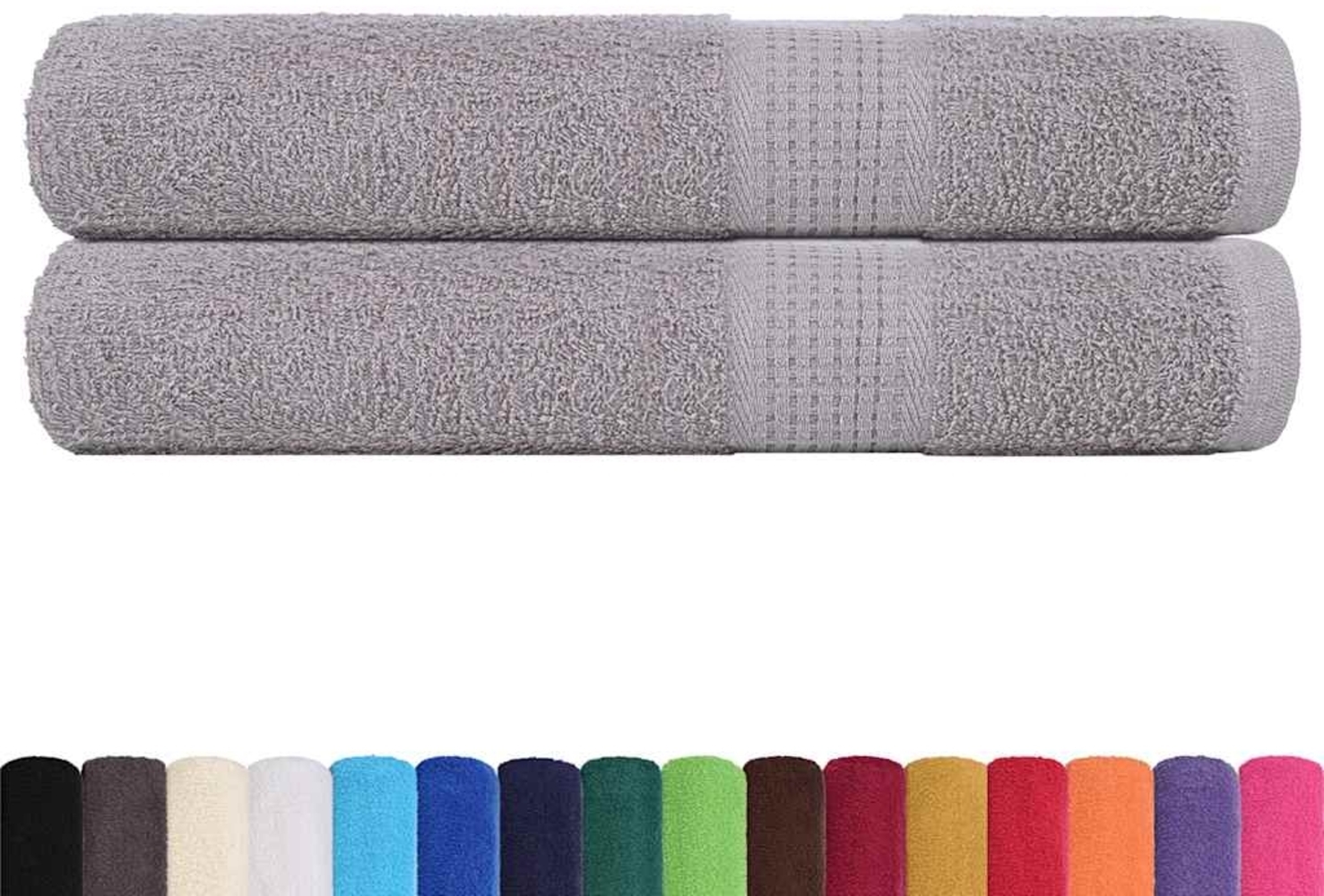 vidaXL Saunatücher 2 Stk. FROGN Grau 80x200 cm 100 % Baumwolle 136839 Bild 1