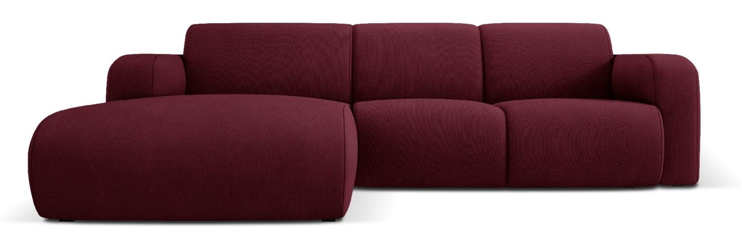 Micadoni Boucle Ecksofa Molino 4-Sitzer Links Strukturierter Stoff Bordeaux Bild 1