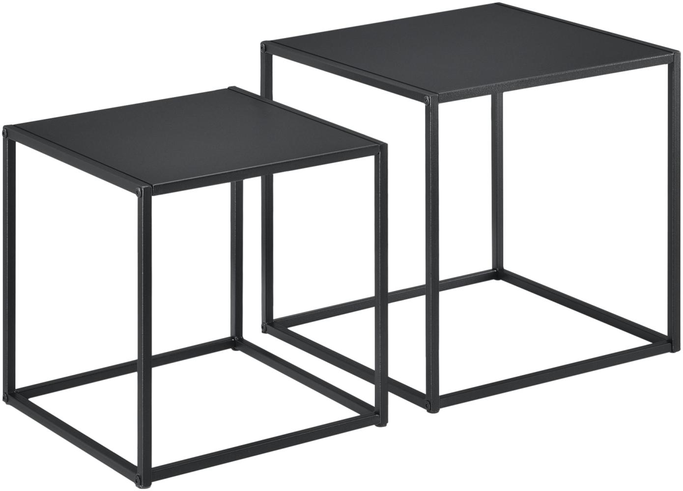 Beistelltisch Morsum 2er Set Industriedesign Schwarz [en. casa] Bild 1