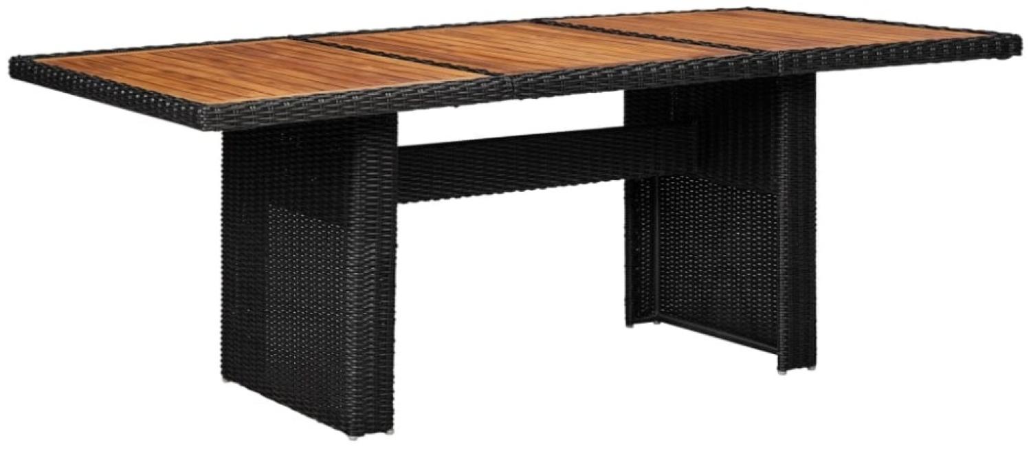 Garten-Esstisch Schwarz 200 x 100 x 74 cm Poly Rattan Bild 1