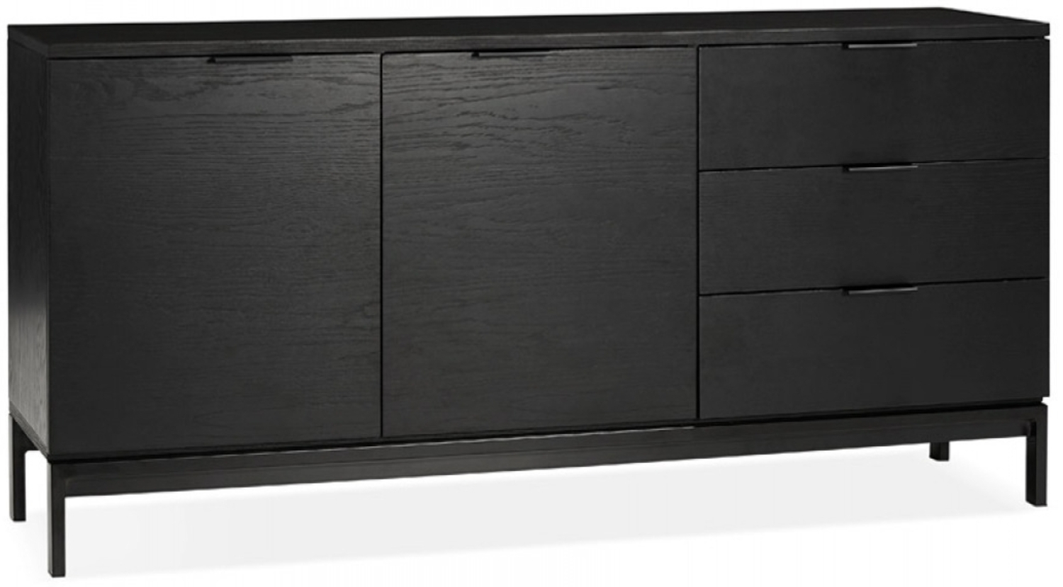 Designer-Sideboard HIPPIE | Designer-Sideboard aus schwarzem Holz und eleganten schwarzen Metallelementen mit Schränken und Kadima Design Bild 1