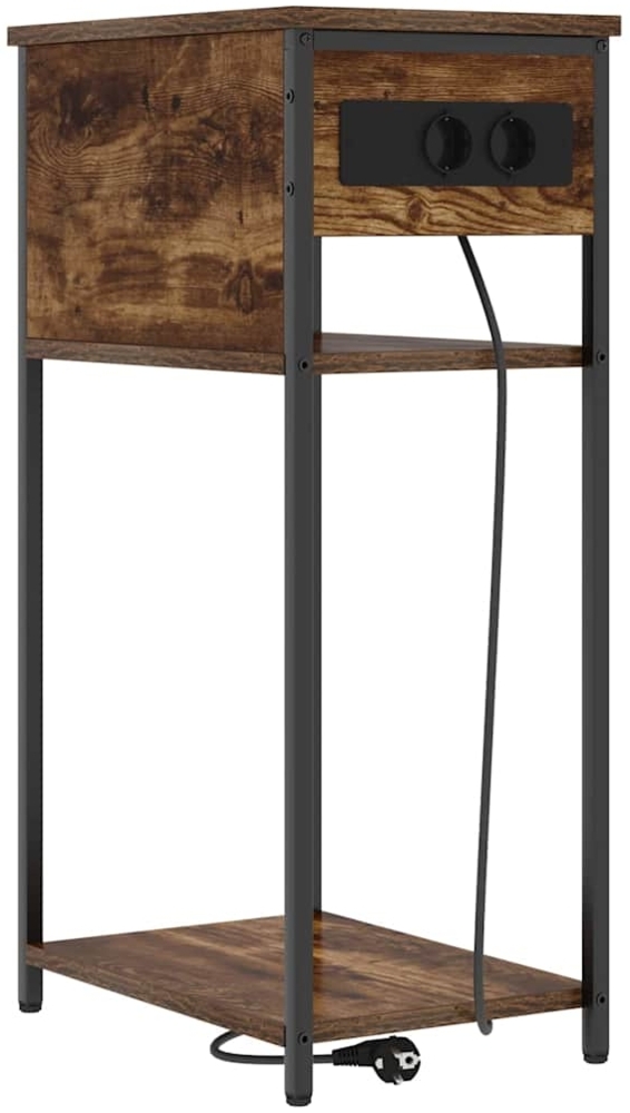 vidaXL Nachttisch Räuchereiche 41 x 28 x 76 cm Holzwerkstoff 859577 Bild 1