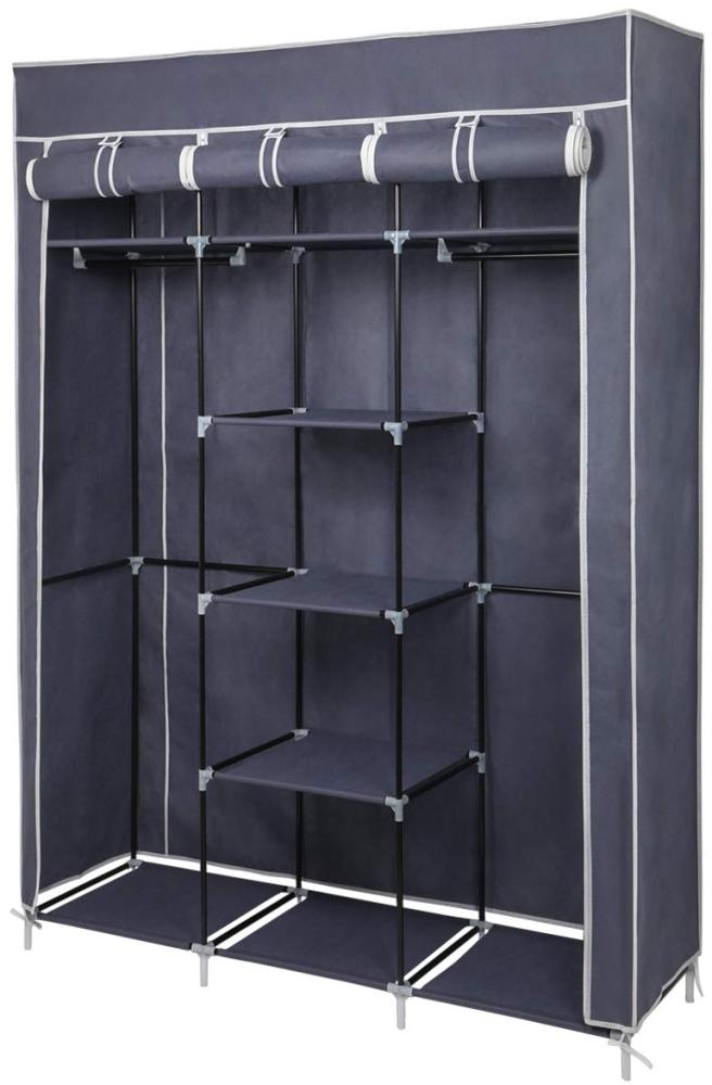 Meerveil Kleiderschrank, Stoffschrank für Schlafzimmer, Stoffschrank, roßes Stauraum, Stabiler Schrank, für Schlafzimmer, Ankleidezimmer, 150x45x175cm, Grau Bild 1