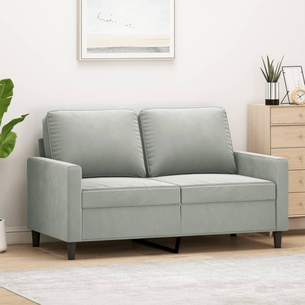 vidaXL 2-Sitzer-Sofa Hellgrau 120 cm Samt 359189 Bild 1