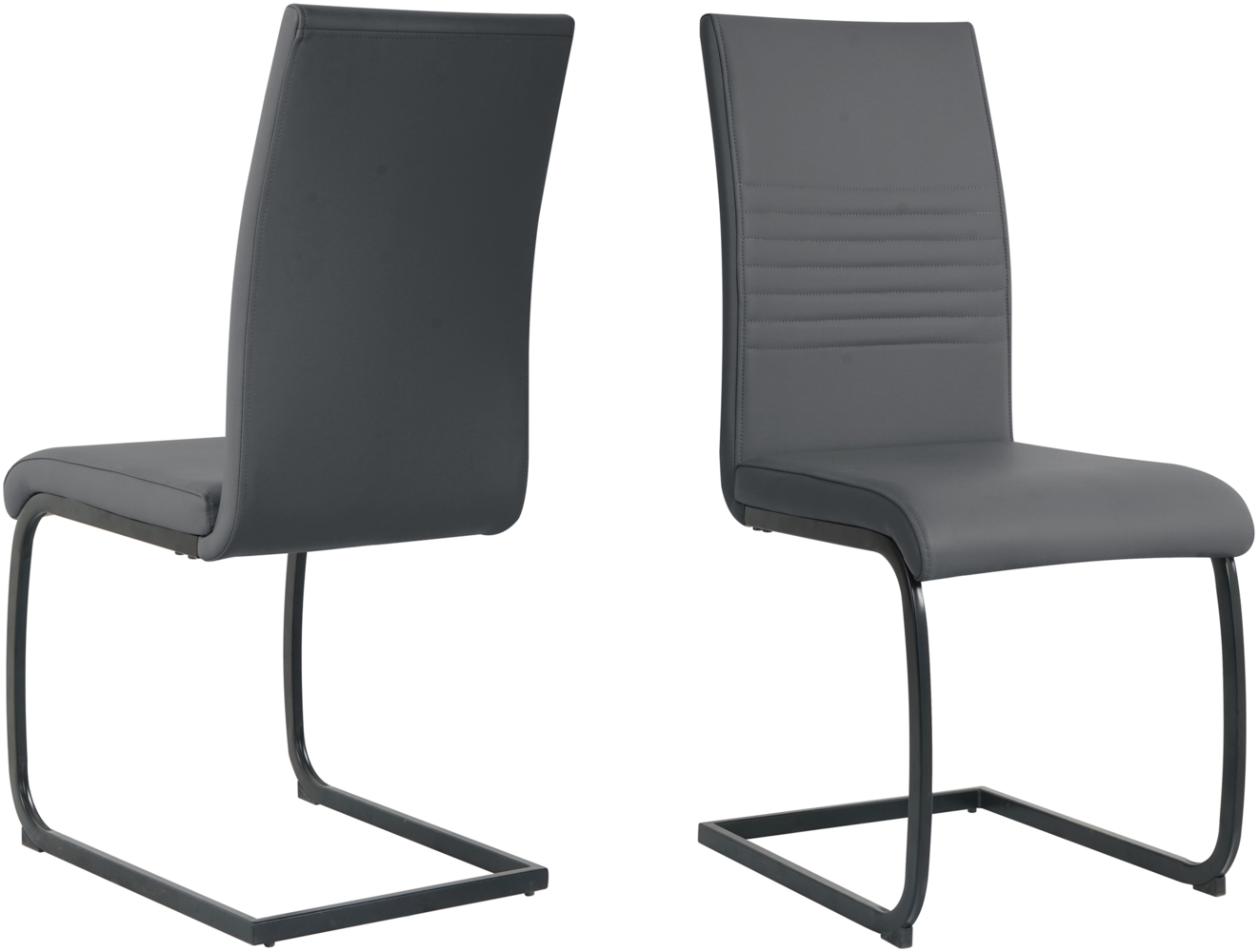 Polyurethan Metall Stuhl 42 x 97 x 59 cm Schwarz Grau Bild 1