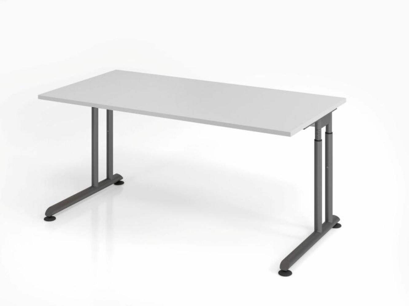 Schreibtisch C-Fuß 160x80cm Grau/Graphit Bild 1