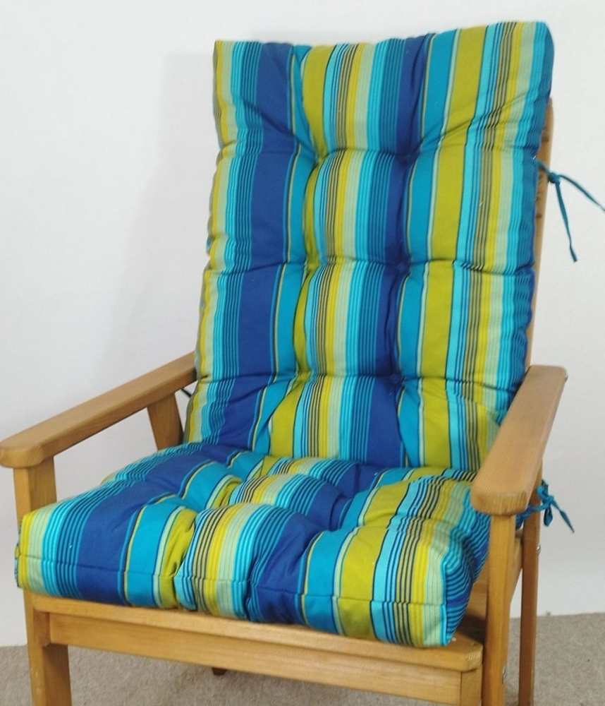 Rattani Hochlehnerauflage Polster für Gartenstuhl Hochlehner Auflage Sevila 120x50 Teflon Caribe, UV-Beständig, Wasserbeständig, Haltebänder, extra dicke Füllung. Bild 1