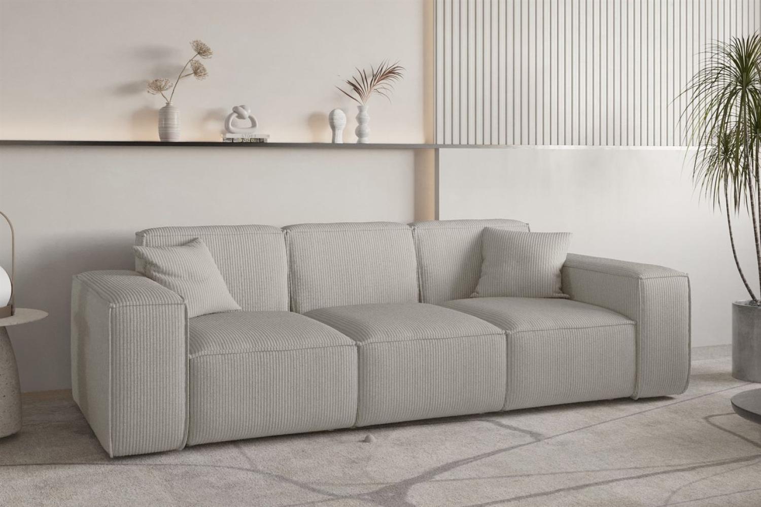 Sofa Designersofa CELES PREMIUM 3-Sitzer in Stoff Scala Sandgrau Bild 1