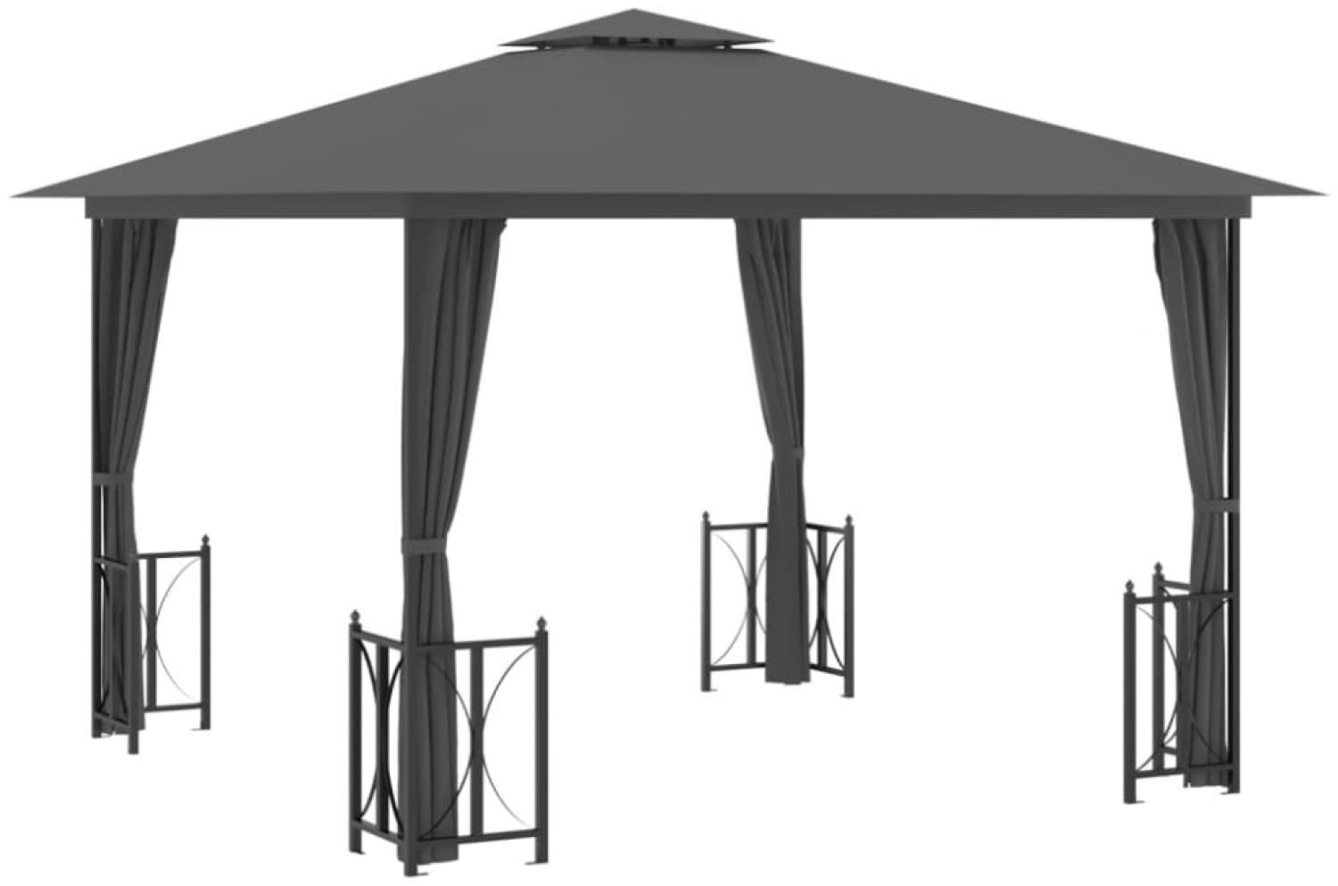 vidaXL Pavillon mit Seitenwänden & Doppeldach 3x3 m Anthrazit 318541 Bild 1