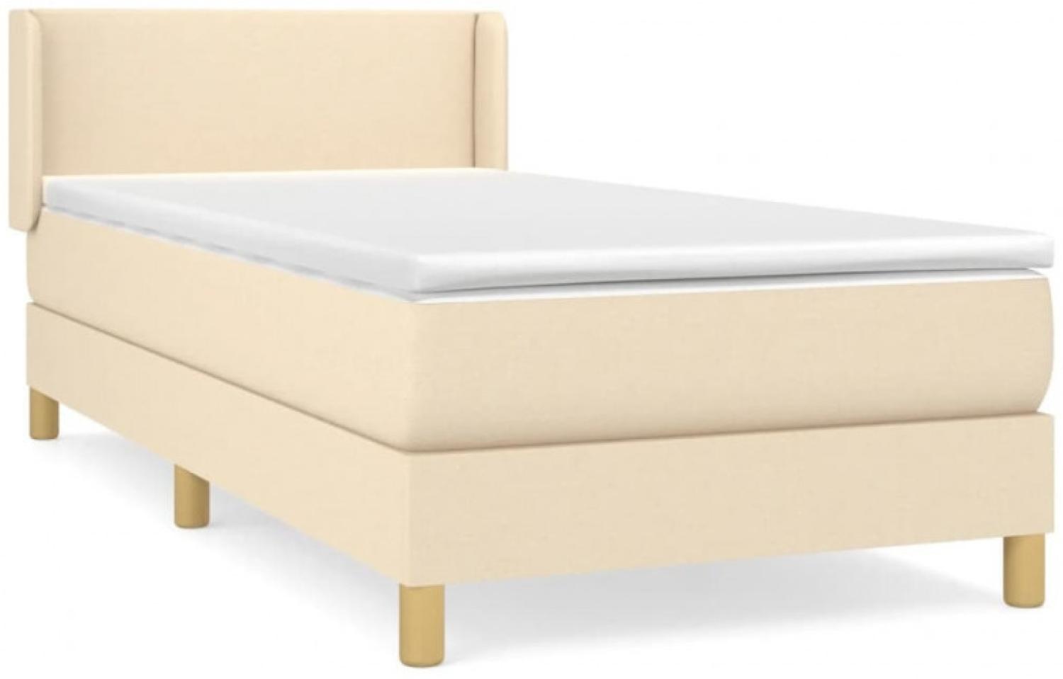 Boxspringbett mit Matratze Stoff Creme 80 x 200 cm, Härtegrad: H2 [3130070] Bild 1