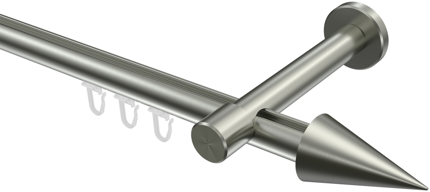 Innenlauf-Gardinenstangen-Set Prestige Savio 400 cm (geteilt in 2 x 200 cm), 1-läufig, 20 mm Ø Edelstahl-Optik Bild 1