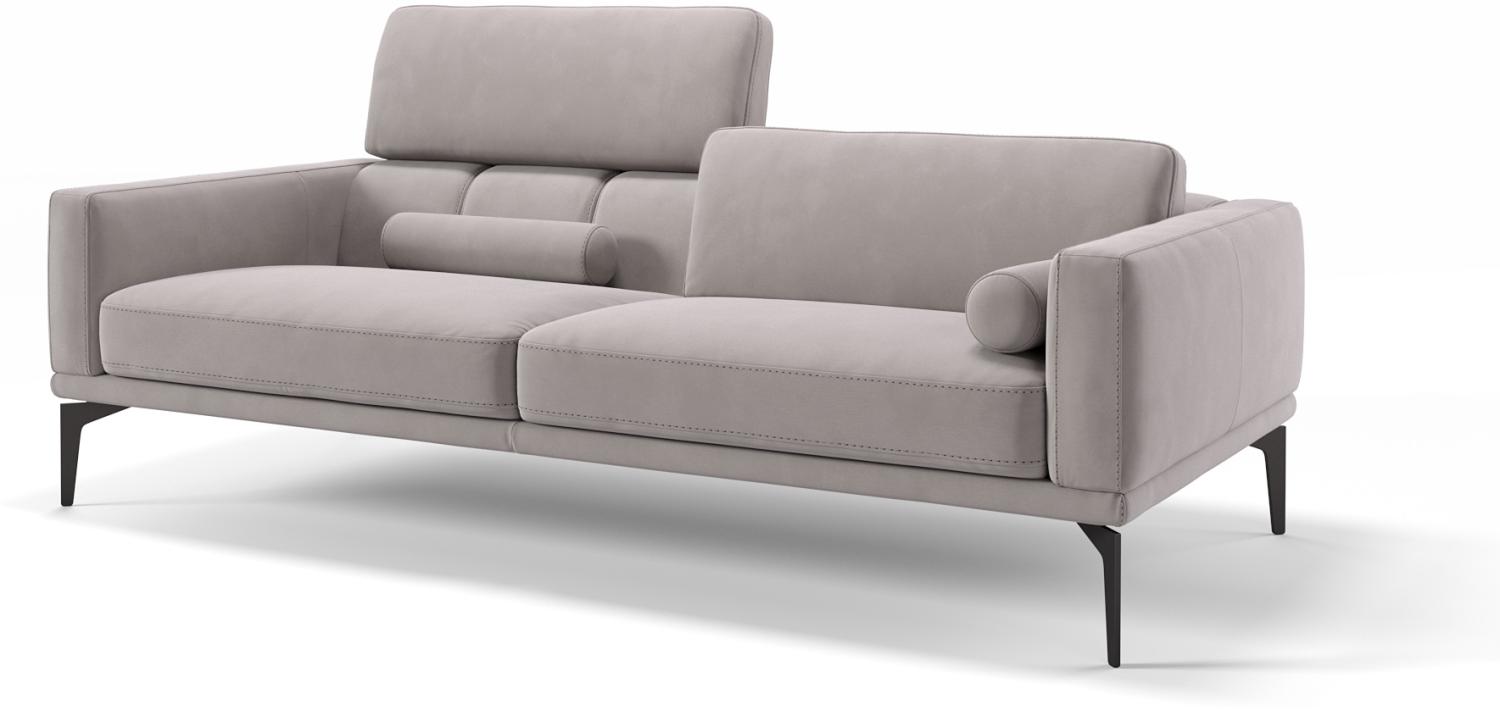 Sofanella Dreisitzer SALERNO Stoffbezug Stoffsofa Designercouch in Hellgrau S: 197 Breite x 97 Tiefe Bild 1