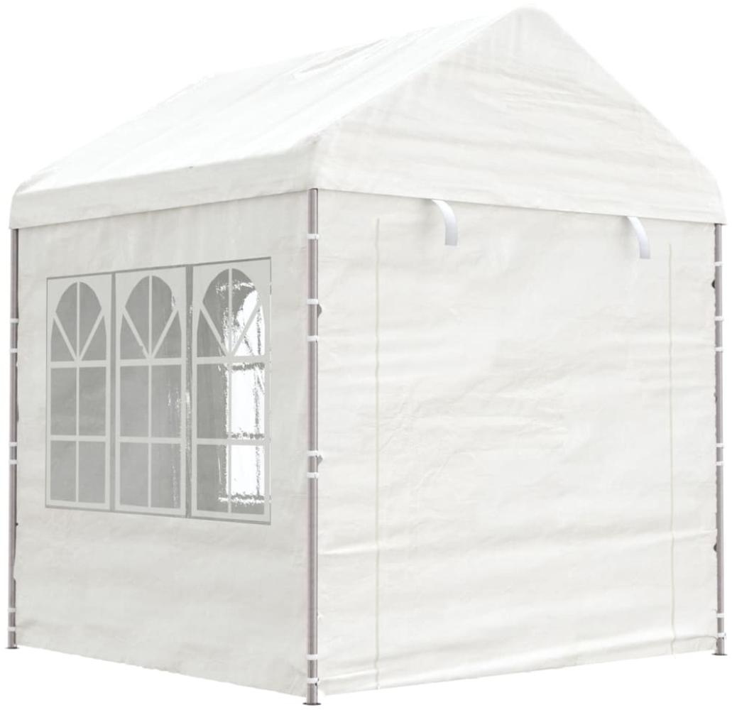 vidaXL Pavillon mit Dach Weiß 2,28x2,23x2,69 m Polyethylen 362629 Bild 1