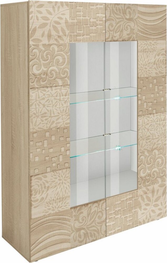 INOSIGN Stauraumvitrine Miro Stauraumvitrine, Höhe 166 cm mit dekorativem Siebdruck Bild 1