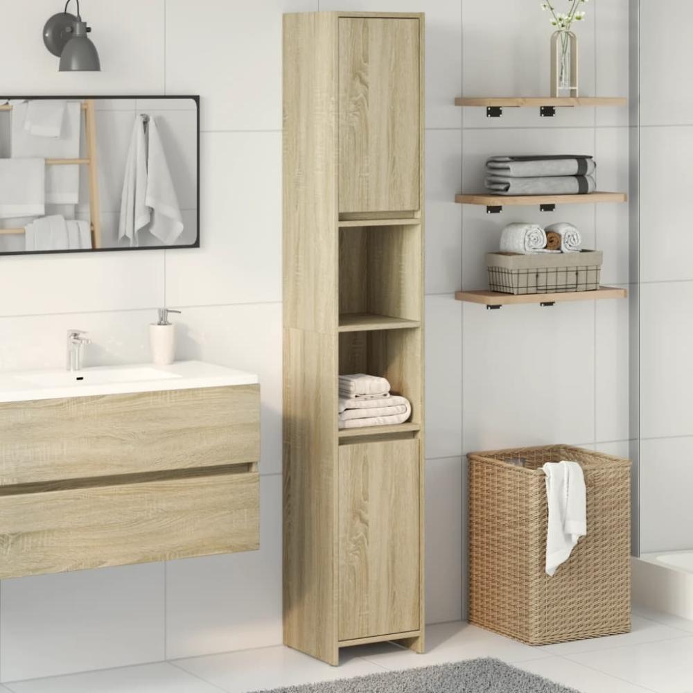 vidaXL Badezimmerschrank Sonoma-Eiche 30x30x183,5 cm Holzwerkstoff 849608 Bild 1