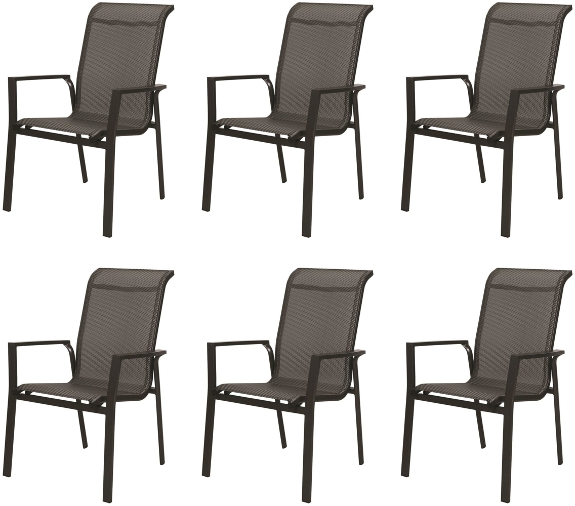 Gardissimo WINDSOR 6x Alu-Stapelsessel Gartensessel anthrazit / mixed-silber Bild 1