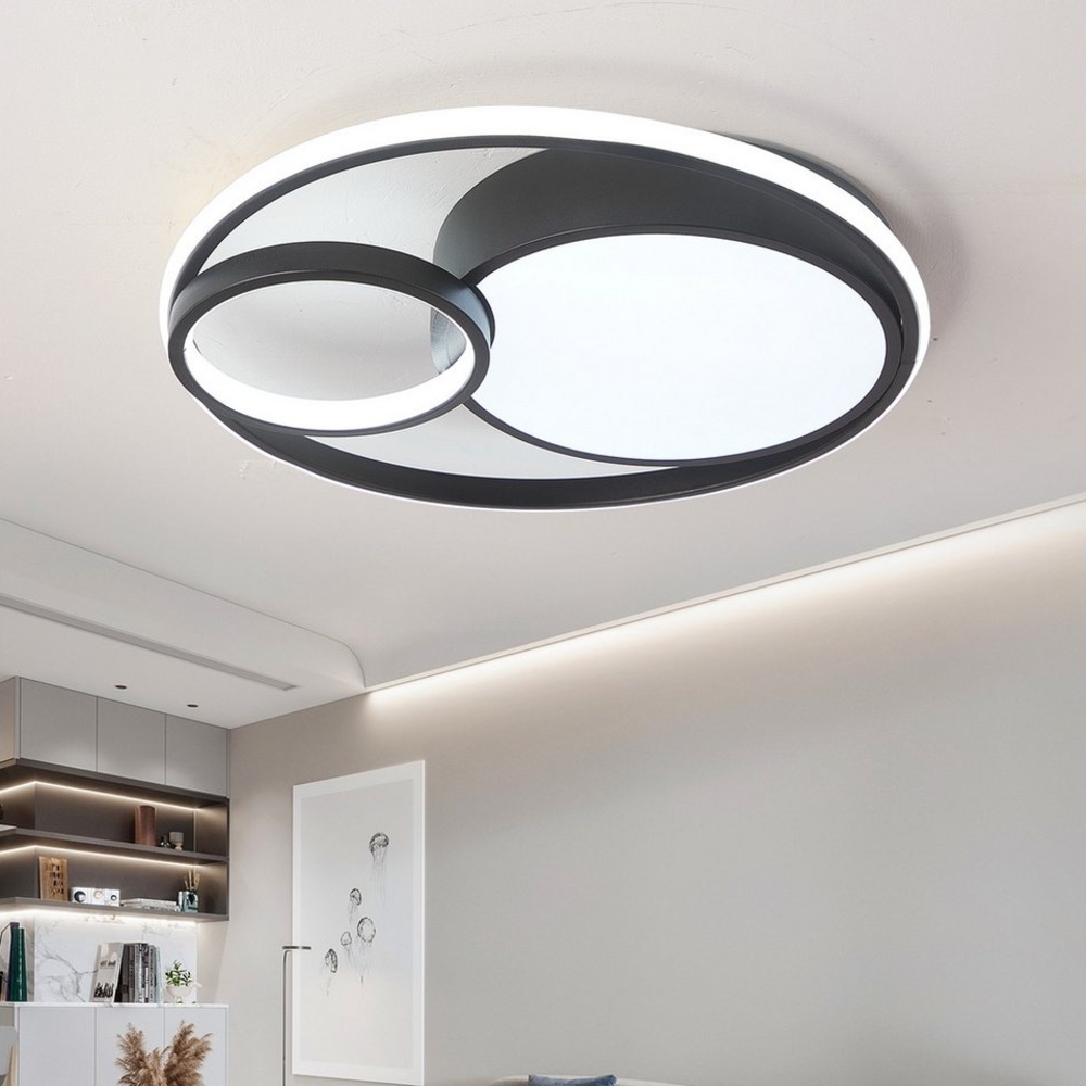 style home LED Deckenleuchte Deckenlampe, dimmbar mit Fernbedienung, 55W, Runde, 50*8,5cm, LED fest integriert, einstellbar von Warmweiß bis kaltweiß, Lampe für Wohnzimmer Schlafzimmer Büro Küche Bild 1