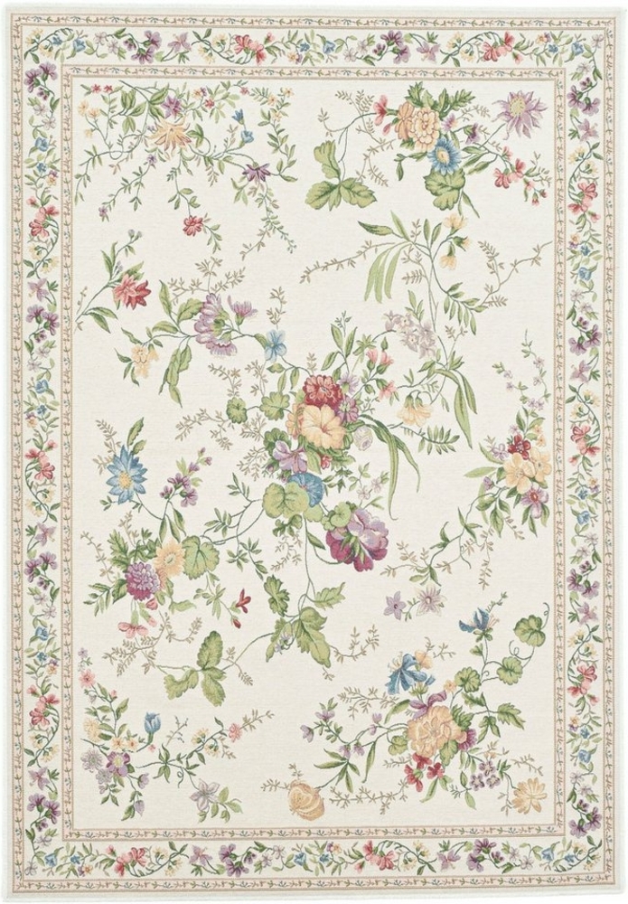 THEKO Teppich Flomi Sagrini, rechteckig, Höhe: 4 mm, Flachgewebe, Pastell-Farben, Blumen Design Bild 1