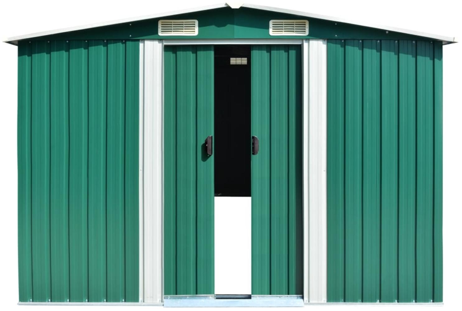 vidaXL Gerätehaus 257x489x181 cm Metall Grün 143348 Bild 1