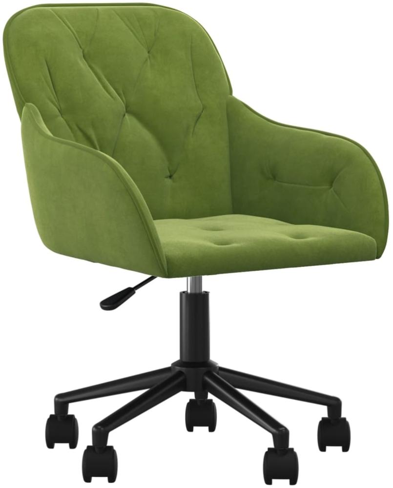 vidaXL Bürostuhl Drehbar Hellgrün Samt, 78 x 61 x 56 cm Bild 1