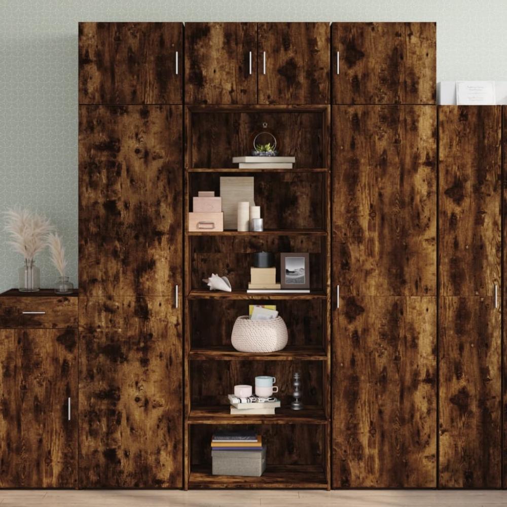 vidaXL Highboard Räuchereiche 70x41x185 cm Holzwerkstoff 3281691 Bild 1