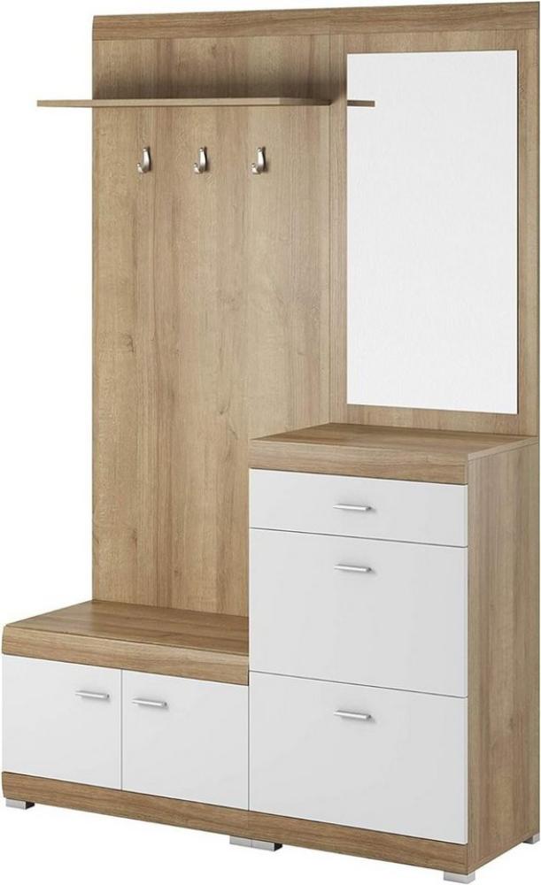 MOEBLO Kompaktgarderobe MIRELLA (Regal Möbel Diele & Flur Kleiderschrank, Schuhschrank, mit Spiegel, Garderobe Flurgarderobe Schrank Kompaktgarderobe Dielenschrank) Bild 1