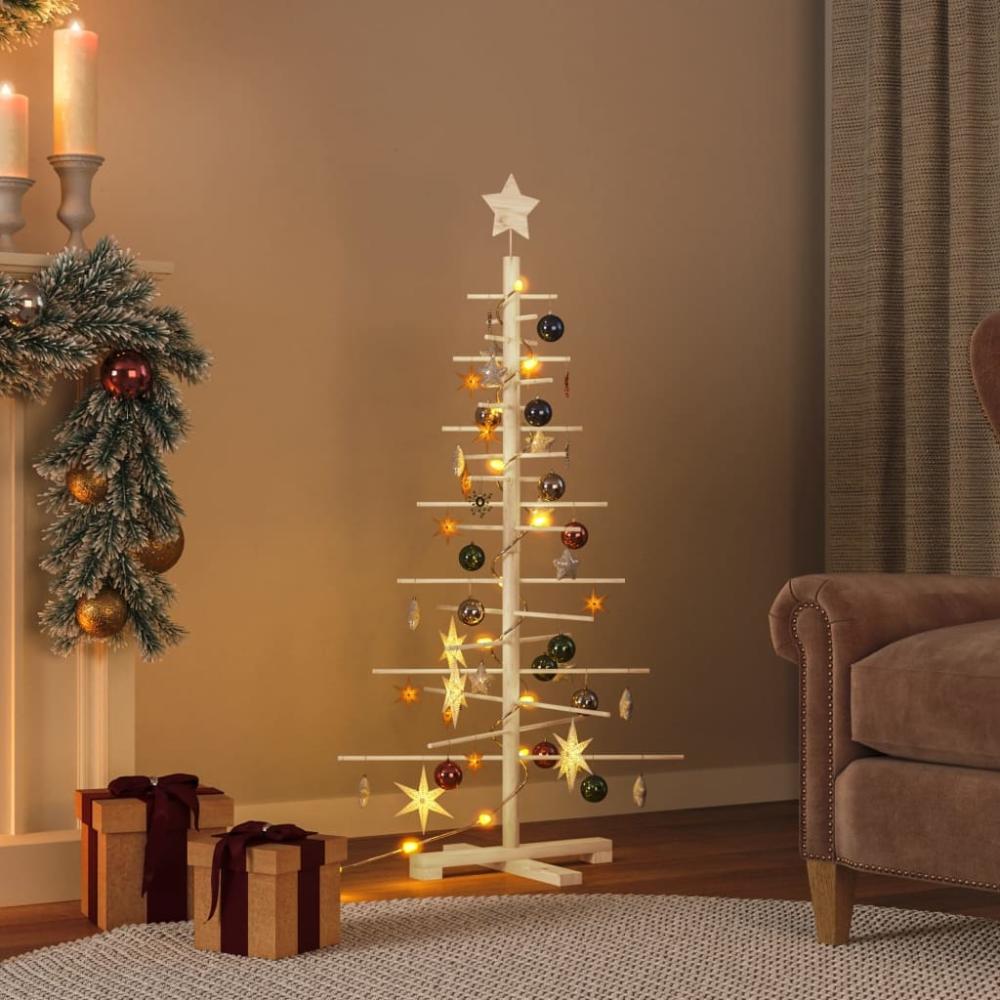 vidaXL Weihnachtsbaum Holz zum Schmücken 125 cm Massivholz Kiefer 357989 Bild 1