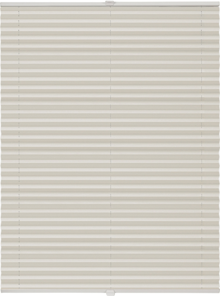 ondeco Plissee nach Maß für alle Fenster innen Montage in Glasleiste mit Spannschuh Sonnenschutz Rollo Sichtschutz Blickdicht - Vanille - B): 121-130 cm, H): 40-100 cm Bild 1